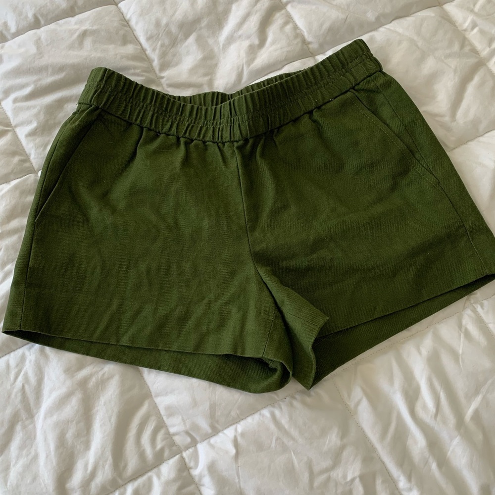 Green J. Crew Fabric Shorts - Picture 1 of 4
